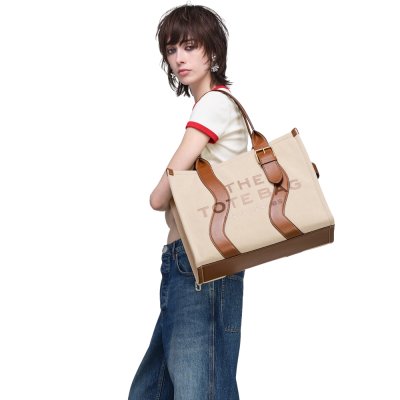 THE WAVY CANVAS LARGE TOTE BAG